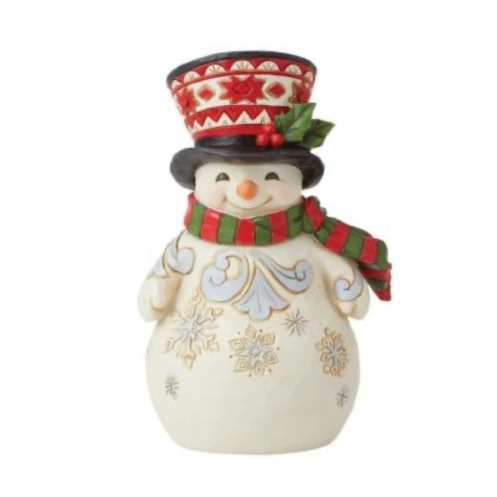 Jim Shore Snowman with Red and Green Hat